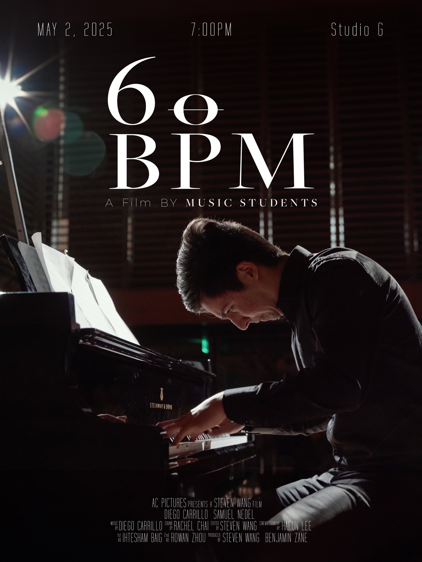 Official poster for the short film 60 BPM